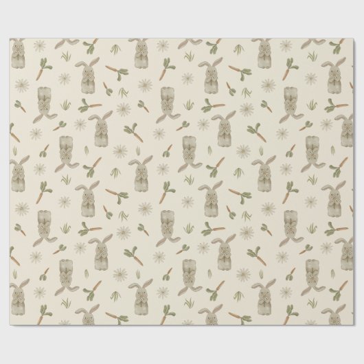 Spring Bunny Wrapping Paper Cadeaupapier (Vlak)