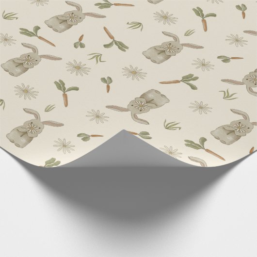 Spring Bunny Wrapping Paper Cadeaupapier (Hoek)