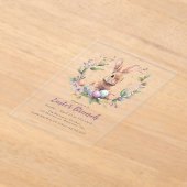 Spring Bunny Wreath Paasbrunch Vakantie Acryl Uitnodigingen (Laagn)