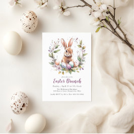 Spring Bunny Wreath Paasbrunch Vakantie Kaart