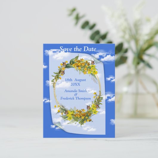 Spring Buttercup Bloemen Aankondigingskaart (Staand voorkant)