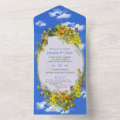 Spring Buttercup Bloemen All In One Uitnodiging (Binnen)