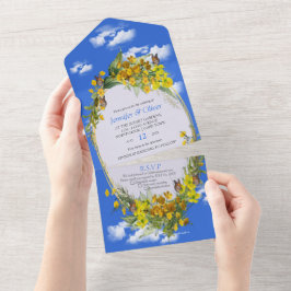 Spring Buttercup Bloemen All In One Uitnodiging