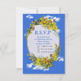 Spring Buttercup Bloemen RSVP Kaartje