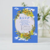 Spring Buttercup Bloemen RSVP Kaartje (Staand voorkant)