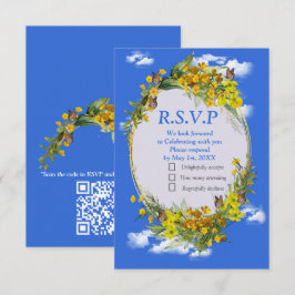 Spring Buttercup Bloemen RSVP Kaartje