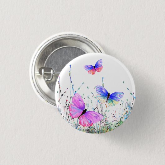 Spring Butterflies Button (Voorkant /achterkant)