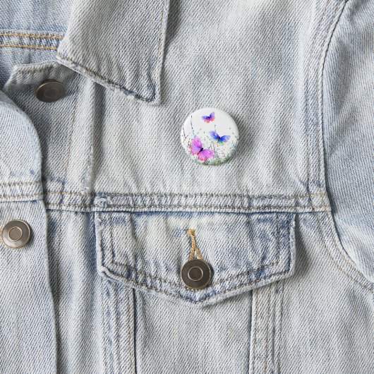 Spring Butterflies Button (In situ)