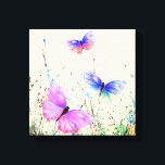 Spring Butterflies Canvas Afdruk<br><div class="desc">Pixerstick Sticker Met Spring Joy Kleurrijke Vlinders Vliegen in Natuur Waterverf Schilderen Vlinder en Bloemen Wanddecoratie - of Kies / Voeg Uw Favoriete Tekst / Kleur - Maak Uw Unieke Gift - Vergroot en verplaats of verwijder en voeg elementen toe met Customization tool ! Schilderen en ontwerpen van MINNED. U...</div>