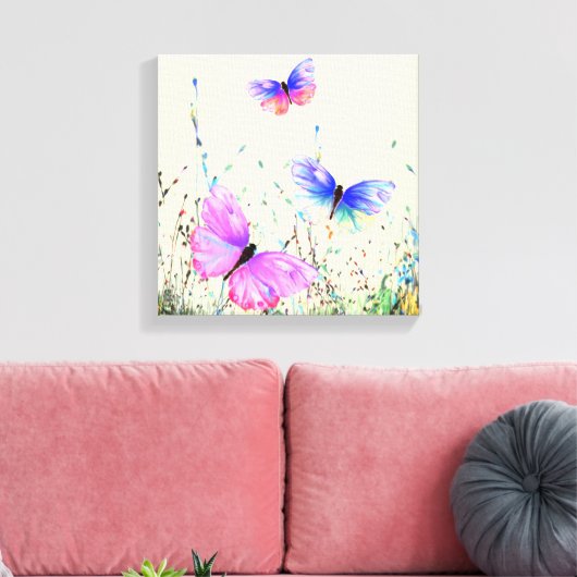 Spring Butterflies Canvas Afdruk (Insitu (Woonkamer))