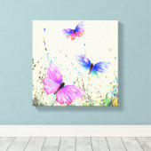 Spring Butterflies Canvas Afdruk (Insitu (Houten vloer))