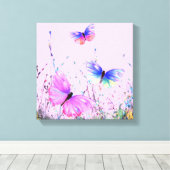 Spring Butterflies Canvas Afdrukken (Insitu (Houten vloer))