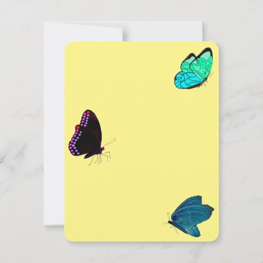 Spring Butterflies Flat Note Kaart Notitiekaartje (Achterkant)