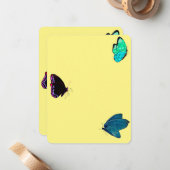 Spring Butterflies Flat Note Kaart Notitiekaartje (Voorkant / Achterkant in situ)