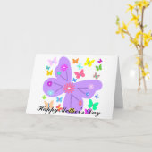 Spring Butterflies, Happy Moederdag kaart (Gele Bloem)