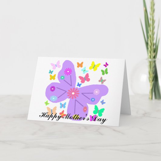 Spring Butterflies, Happy Moederdag kaart (Voorkant)