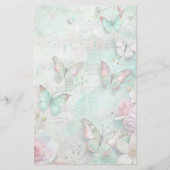 Spring Butterflies Letter Sheets Stationery Briefpapier (Achterkant)