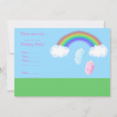 SPRING BUTTERFLIES PARTIJINVITATIE KAART (Achterkant)