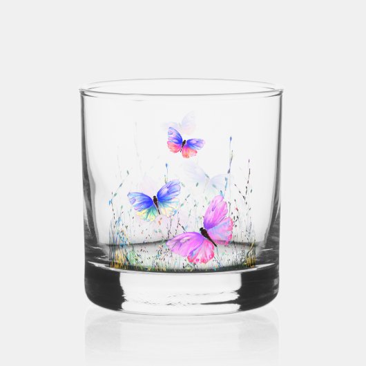 Spring Butterflies Whisky Glas (Achterkant)
