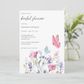 Spring Butterfly and Wildflowers Vrijgezellenfeest Kaart (Staand voorkant)