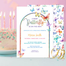 Spring Butterfly Baby shower Uitnodigen – Kleurrij
