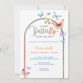 Spring Butterfly Baby shower Uitnodigen – Kleurrij Kaart (Voorkant)