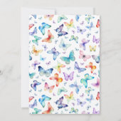 Spring Butterfly Baby shower Uitnodigen – Kleurrij Kaart (Achterkant)