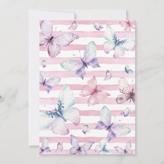 Spring Butterfly Bruids Douche Uitnodiging (Achterkant)