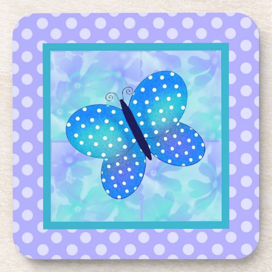 Spring Butterfly en Polka-stippen Onderzetter Set (Voorkant)