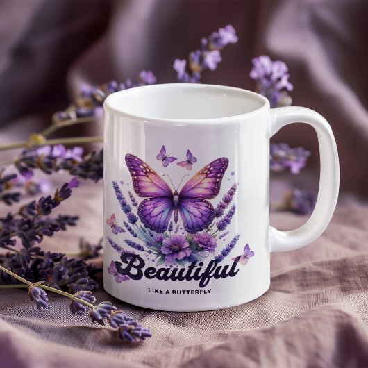 Spring Butterfly Floral Mok