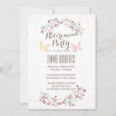 Spring Butterfly & Flowers Retirement Party Kaart (Voorkant)