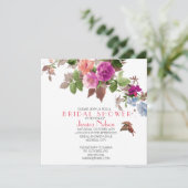 Spring Butterfly Garden Flowers Vrijgezellenfeest Kaart (Staand voorkant)