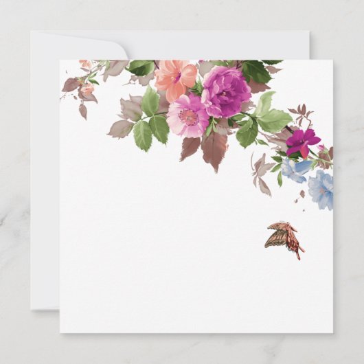 Spring Butterfly Garden Flowers Vrijgezellenfeest Kaart (Achterkant)