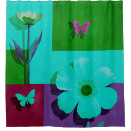 Spring Butterfly Garden Shower Curtain Douchegordijn