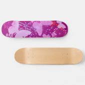 Spring Butterfly Garden Vibrant Paars Pink Girly Skateboard (Horizontaal)