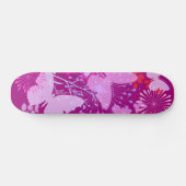Spring Butterfly Garden Vibrant Paars Pink Girly Skateboard (Horizontaal)