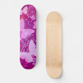 Spring Butterfly Garden Vibrant Paars Pink Girly Skateboard (Voorkant)