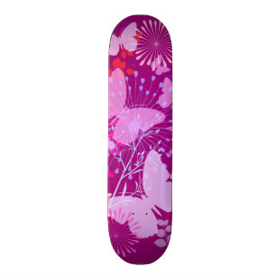 Spring Butterfly Garden Vibrant Paars Pink Girly Skateboard