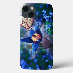 Spring Butterfly op Blue Flower Case-Mate iPhone Case