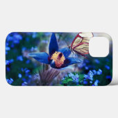 Spring Butterfly op Blue Flower Case-Mate iPhone Case (Achterkant (horizontaal))