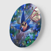 Spring Butterfly op Blue Flower Grote Klok (Hoek)