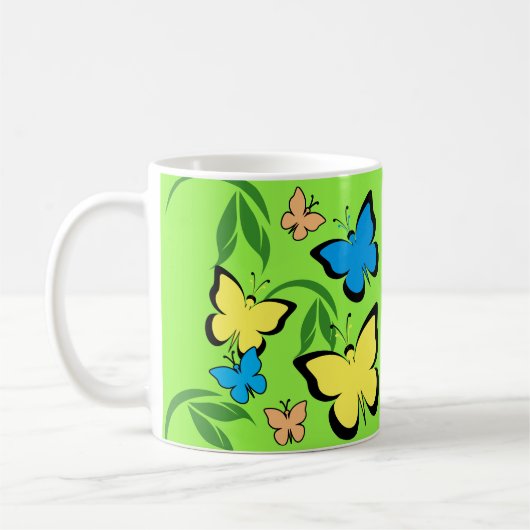Spring Butterfly Patroon Koffiemok (Links)