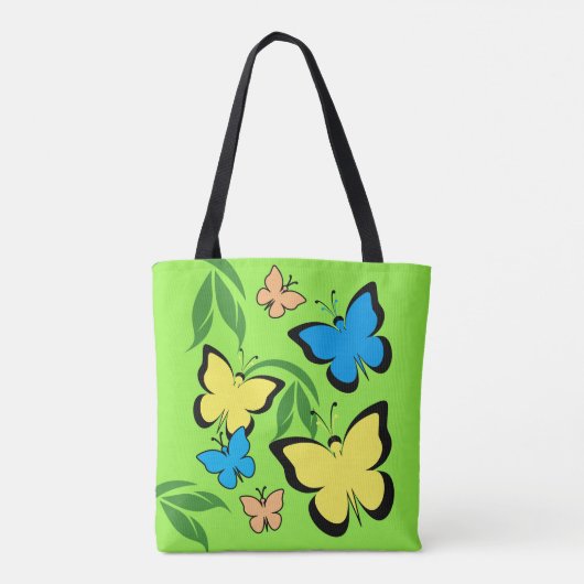Spring Butterfly Patroon Tote Bag (Achterkant)