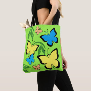 Spring Butterfly Patroon Tote Bag