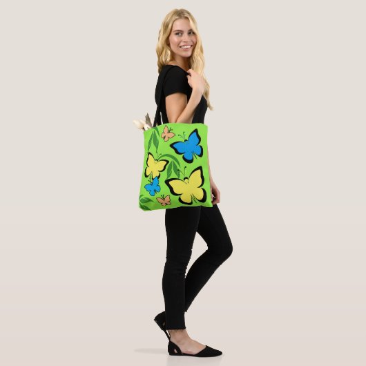 Spring Butterfly Patroon Tote Bag (Op model)