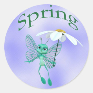 Spring Butterfly Ronde Sticker