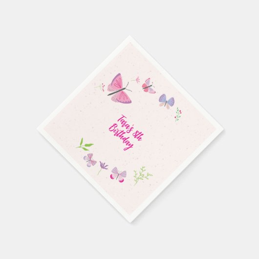 Spring Butterfly Verjaardag servetten (Hoek)
