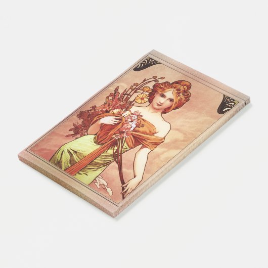 Spring c1900 Top Two Thirds by Alphonse Mucha Post-it® Notes (Schuin)