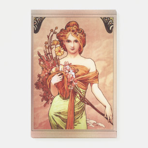 Spring c1900 Top Two Thirds by Alphonse Mucha Post-it® Notes