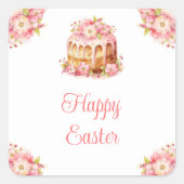 Spring Cake Easter Brunch Vierkante Sticker (Voorkant)